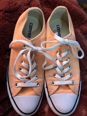 Converse Peach Canvas Low Top Sneakers